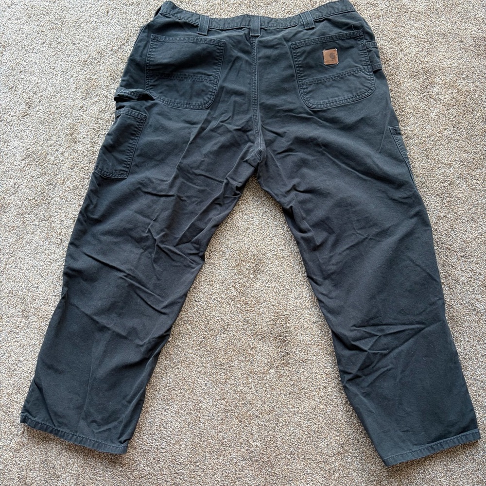 Carhartt 40x30 Men's Black Work Pants Utility Cargo Pocket Carpentry